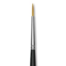 Trekell Synthetic Gold Taklon Brush - Round, Short Handle, Size 2, close-up