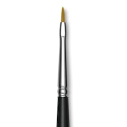 Trekell Synthetic Gold Taklon Brush - Filbert, Short Handle, Size 0, close-up