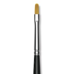 Trekell Synthetic Gold Taklon Brush - Filbert, Short Handle, Size 2, close-up