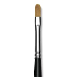 Trekell Synthetic Gold Taklon Brush - Filbert, Short Handle, Size 4, close-up