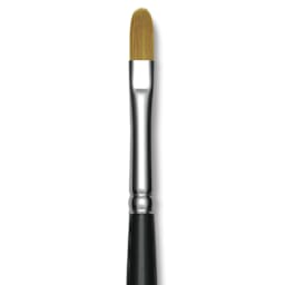 Trekell Synthetic Gold Taklon Brush - Filbert, Short Handle, Size 6, close-up