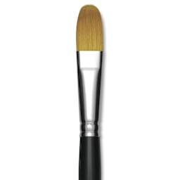 Trekell Synthetic Gold Taklon Brush - Filbert, Short Handle, Size 20, close-up