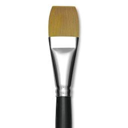 Trekell Synthetic Gold Taklon Brush - Wash, Short Handle, Size 1", close-up