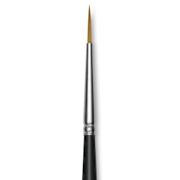 Trekell Synthetic Gold Taklon Brush - Liner, Short Handle, Size 1, close-up