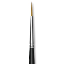 Trekell Synthetic Gold Taklon Brush - Liner, Short Handle, Size 2, close-up