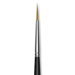 Trekell Synthetic Gold Taklon Brush - Liner, Short Handle, Size 4, close-up