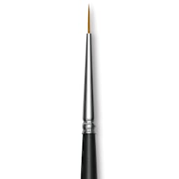 Trekell Synthetic Gold Taklon Brush - Liner, Short Handle, Size 10/0, close-up