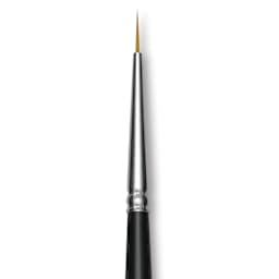 Trekell Synthetic Gold Taklon Brush - Liner, Short Handle, Size 20/0, close-up
