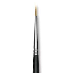 Trekell Synthetic Gold Taklon Brush - Liner, Short Handle, Size 5/0, close-up