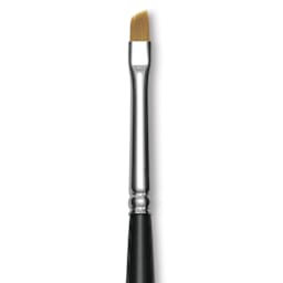 Trekell Synthetic Gold Taklon Brush - Angle, Short Handle, Size 1/8", close-up