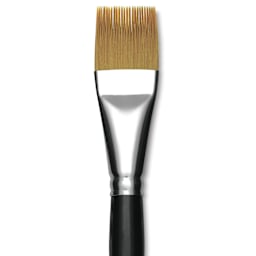 Trekell Synthetic Gold Taklon Brush - Grainer, Short Handle, Size 1", close-up