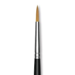 Trekell Synthetic Gold Taklon Brush - Round, Long Handle, Size 10, close-up