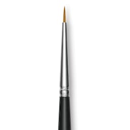 Trekell Synthetic Gold Taklon Brush - Round, Long Handle, Size 5/0, close-up