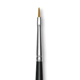 Trekell Synthetic Gold Taklon Brush - Bright, Long Handle, Size 0, close-up