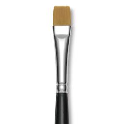 Trekell Synthetic Gold Taklon Brush - Bright, Long Handle, Size 10, close-up