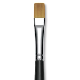 Trekell Synthetic Gold Taklon Brush - Bright, Long Handle, Size 12, close-up