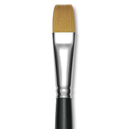 Trekell Synthetic Gold Taklon Brush - Bright, Long Handle, Size 20, close-up