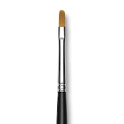 Trekell Synthetic Gold Taklon Brush - Filbert, Long Handle, Size 2, close-up