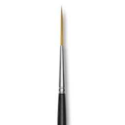 Trekell Synthetic Gold Taklon Brush - Script/Rigger, Long Handle, Size 2, close-up
