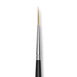 Trekell Synthetic Gold Taklon Brush - Script/Rigger, Long Handle, Size 5/0, close-up