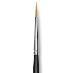 Trekell Synthetic Gold Taklon Brush - Liner, Long Handle, Size 0, close-up