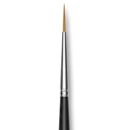 Trekell Synthetic Gold Taklon Brush - Liner, Long Handle, Size 1, close-up