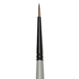 Silver Brush Black Pearl Synthetic Brush - Series 6400, Round, Size 2/0, Long Handle, close-up
