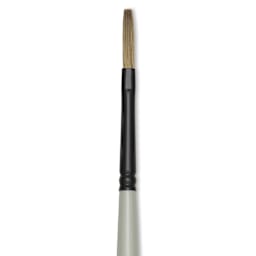 Silver Brush Black Pearl Synthetic Brush - Series 6401, Flat, Size 0, Long Handle, close-up