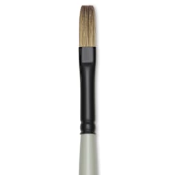 Silver Brush Black Pearl Synthetic Brush - Series 6401, Flat, Size 3, Long Handle, close-up