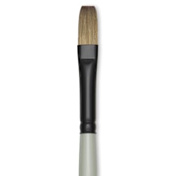 Silver Brush Black Pearl Synthetic Brush - Series 6401, Flat, Size 4, Long Handle, close-up