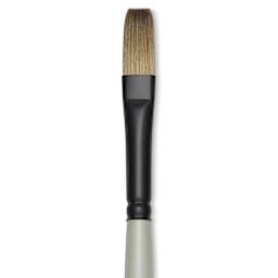 Silver Brush Black Pearl Synthetic Brush - Series 6401, Flat, Size 5, Long Handle, close-up