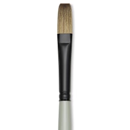 Silver Brush Black Pearl Synthetic Brush - Series 6401, Flat, Size 6, Long Handle, close-up