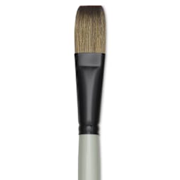 Silver Brush Black Pearl Synthetic Brush - Series 6401, Flat, Size 12, Long Handle, close-up