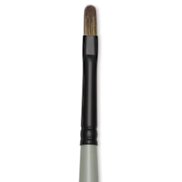 Silver Brush Black Pearl Synthetic Brush - Series 6403, Filbert, Size 0, Long Handle, close-up