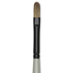 Silver Brush Black Pearl Synthetic Brush - Series 6403, Filbert, Size 2, Long Handle, close-up