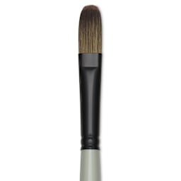 Silver Brush Black Pearl Synthetic Brush - Series 6403, Filbert, Size 8, Long Handle, close-up