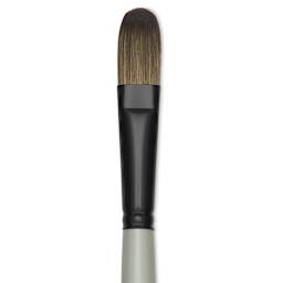 Silver Brush Black Pearl Synthetic Brush - Series 6403, Filbert, Size 10, Long Handle, close-up