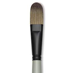 Silver Brush Black Pearl Synthetic Brush - Series 6403, Filbert, Size 12, Long Handle, close-up