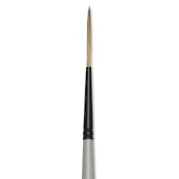 Silver Brush Black Pearl Synthetic Brush - Series 6407, Script Liner, Size 4, Long Handle, close-up