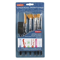 Derwent Techniques Brushes - Assorted, Set of 6, front of the packaging