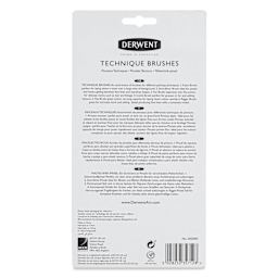 Derwent Techniques Brushes - Assorted, Set of 6, back of the packaging