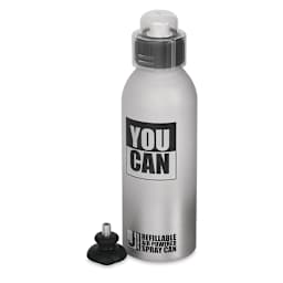 Jacquard YouCan Refillable Air Powered Spray Can - Can shown with spray nozzle and cap, with coupler adjacent