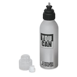 Jacquard YouCan Refillable Air Powered Spray Can - Can shown upright with coupler attached and caps adjacent