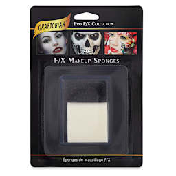 Graftobian Pro Makeup Sponges - Front of blister package of 5 sponges
