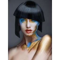 Cosmetic Powdered Metal Kits - Photo showing effect of Gold Powdered Metal on model