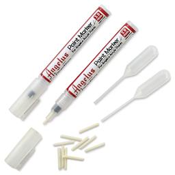 Angelus Empty Paint Marker Set - Components of 3 mm Tip Marker Set shown
