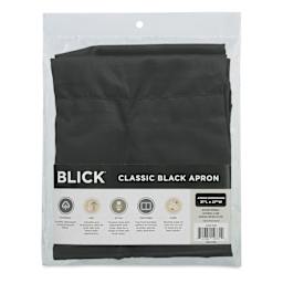 Blick Classic Black Apron - 31” L x 27” W back of package