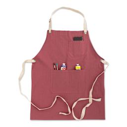 Blick Artisan Apron - Brick Red art supplies in pocket, supplies not included