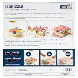 FolkArt Drizzle Paint Spinner - 11" Dia, back of the packaging