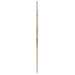 Utrecht Rhenish Pure Hog Bristle Brush - Extra Long Filbert, Size 2, Long Handle (full length)